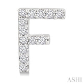 1/10 Ctw Initial 'F' Single Cut Diamond Earrings in 10K White Gold